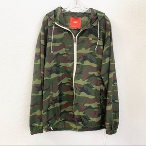 UO Obey Camo Propaganda Zip Hooded Windbreaker